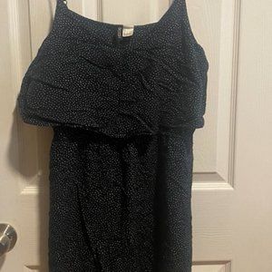 H&M Tiered Tank Mini Dress, Navy & White Polka Dot, US Size 14